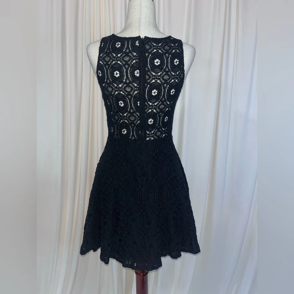 BB Dakota Black Lace Skater Mini Dress Size Small